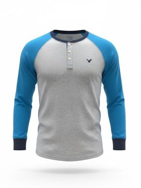 American Eagle Men’s XL Heritage Classic Fit Thermal Henley Long Sleeve Shirt